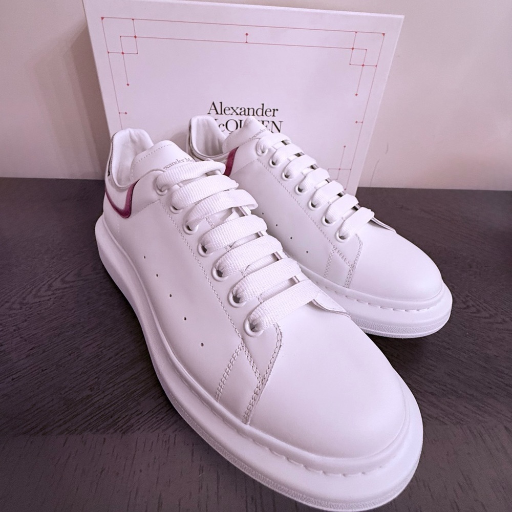 New Alexander McQueen Men’s Leather Low-Top Sneakers size 46 US 13 - Picture 3 of 11